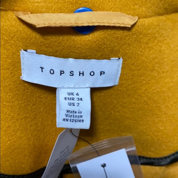Topshop Carly Coats in Mustard - Picture 6 of 8